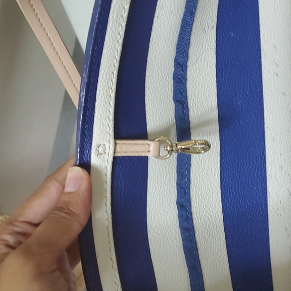Kate Spade Tote Bag Blue and white Stripe - Picture 9 of 10